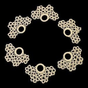 New Vintage Victorian Set Of 6 Off White Tatted Fairy Lace Napkin Rings